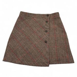 Tweed plaid button skirt by Loveriche